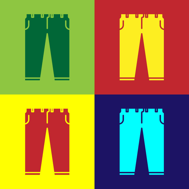 Farbe Hose Symbol isoliert auf farbigem Hintergrund. Vektorillustration - Vektor, Bild