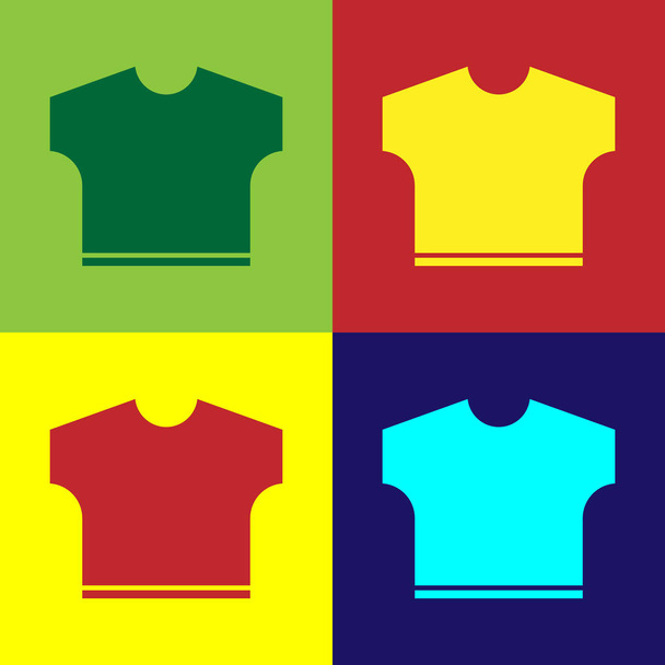 Kolorowa ikona T-shirt izolowana na tle koloru. Ilustracja wektora - Wektor, obraz