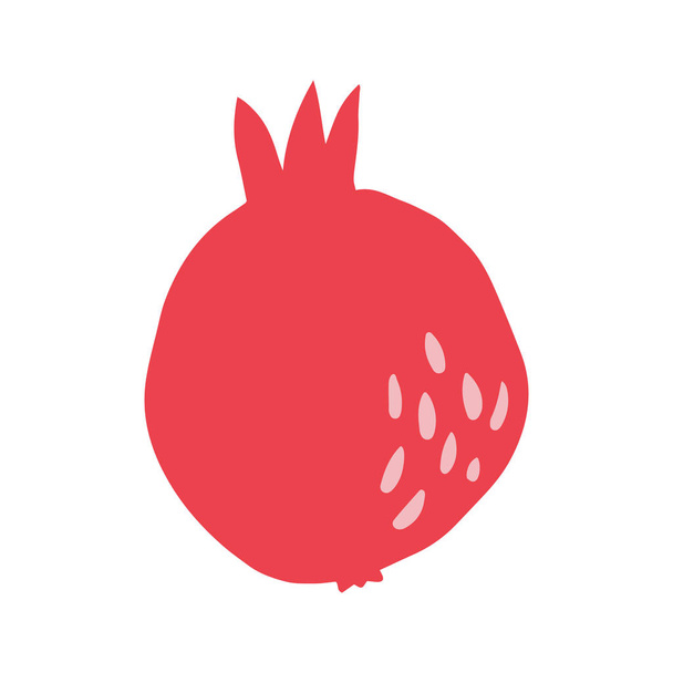 Granátové jablko v ručně kreslený styl izolované na bílém pozadí. - Vektor, obrázek