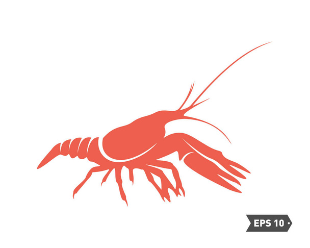 Shrimp Logo Design Vektor. isolierte Garnelen auf weißem Hintergrund. Garnelen. Vektorillustration. - Vektor, Bild