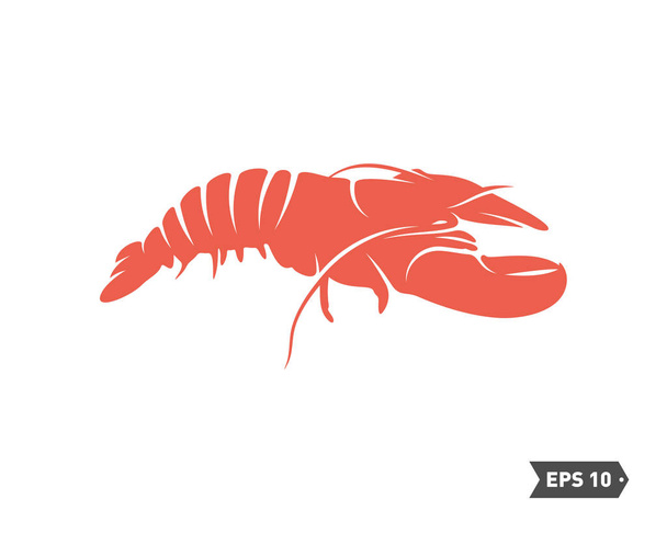 Shrimp Logo Design Vektor. isolierte Garnelen auf weißem Hintergrund. Garnelen. Vektorillustration. - Vektor, Bild