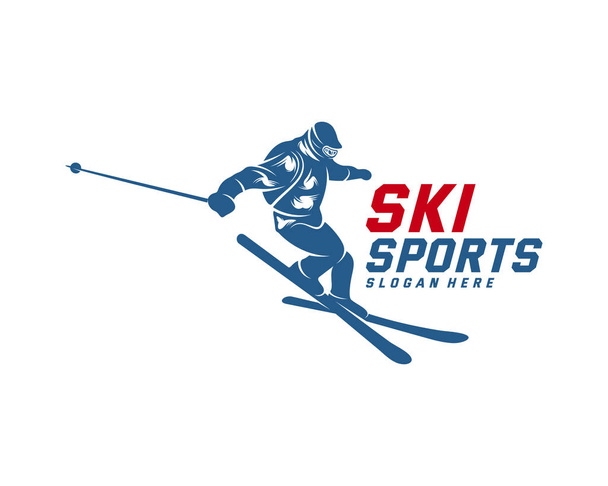 Diseño del logo de Silhouette Ski Vector, Deportes de invierno, Snowboarder, skier player
. - Vector, imagen