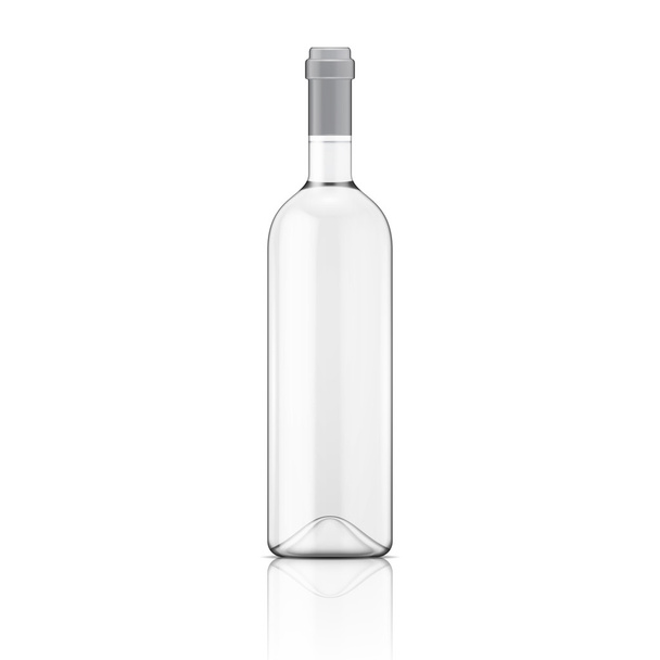 Transparent wine bottle. - Vector, imagen