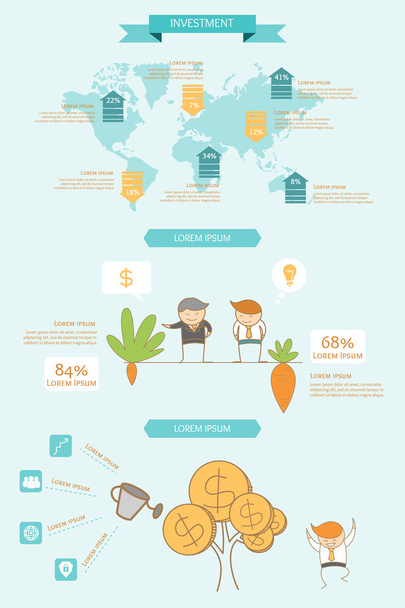 Business infographic investiční koncept - Vektor, obrázek