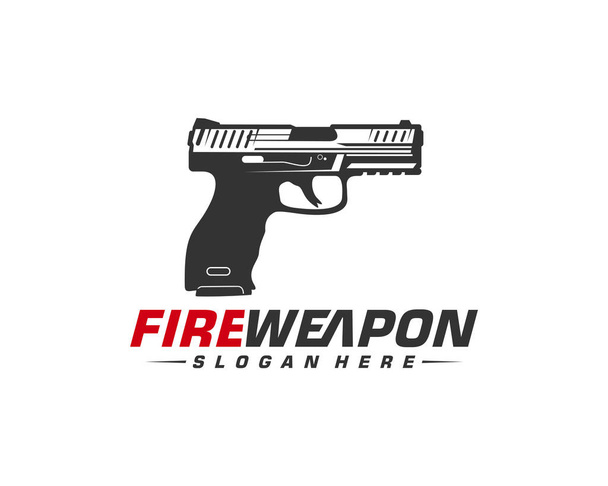 Waffe Feuer Logo Design Vektor, Maschinengewehr Vektor, Design Illustration - Vektor, Bild