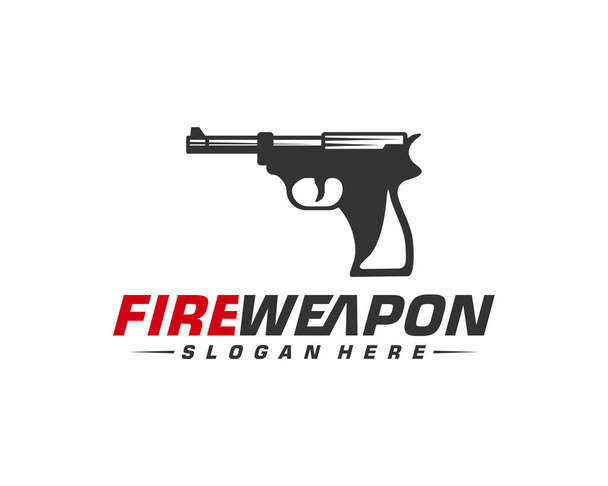 Zbraň Požární logo design vektor, Kulomet vektor, Design Ilustrace - Vektor, obrázek