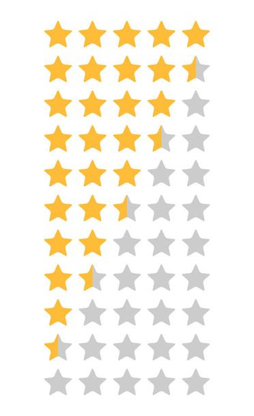 Набор звёзд, знак качества клиента, векторный обзор продукта, плоская иконка для отеля, ресторана и т.д.
 - Вектор,изображение