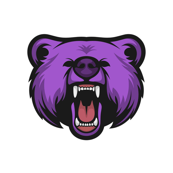 Logo de la mascotte Head Bear, Modèle vectoriel de logo Bear
 - Vecteur, image