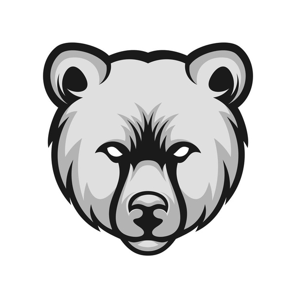 Head Bear maskotti logo, Bear logo vektori malli
 - Vektori, kuva