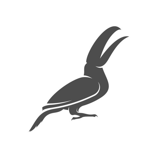 Papağan logosu tasarım vektör çizimi, papağan logosu şablonu - Vektör, Görsel