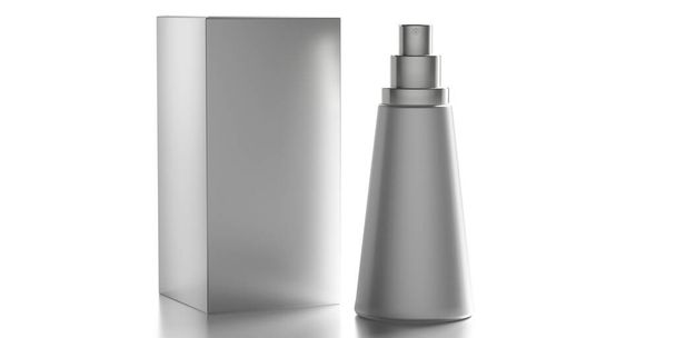 Spray cosmético em branco isolado sobre fundo branco. ilustração 3d
 - Foto, Imagem