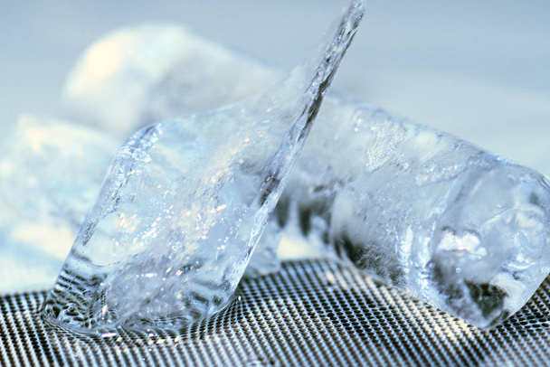 ice cubes with blue background - Photo, image