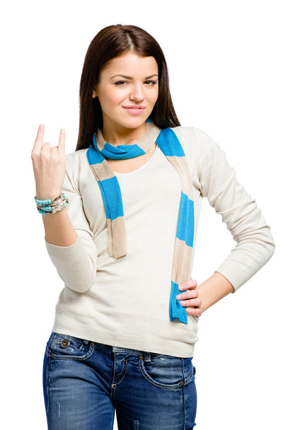 Teenager hand rock gesturing - Valokuva, kuva