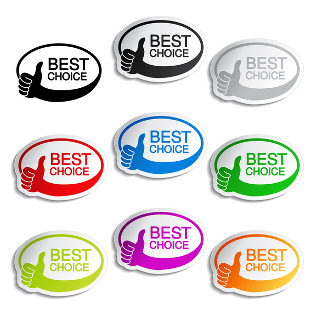 Vector best choice oval bubbles with gesture hand - Vector, afbeelding