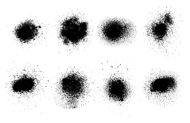 Set of black splash on white background vector illustration - Vector, Image
