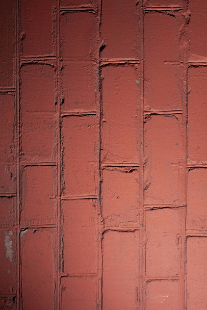 Maroon brick wall texture. Stock photo brick wall in burgundy color. - Fotoğraf, Görsel