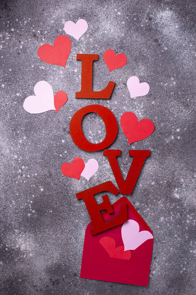 Valentines den pozadí s písmeny Láska - Fotografie, Obrázek