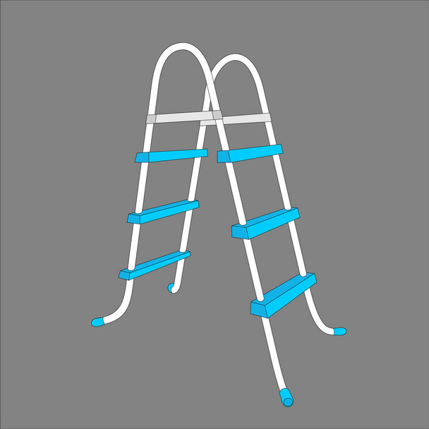 zwembad ladder - kleur illustratie. kunststoflift - Vector, afbeelding