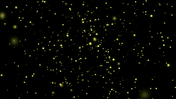 Animación 3D de partículas luminosas en el espacio negro. Animación. Hermosa animación espacial con partículas o estrellas brillando sobre fondo negro
 - Foto, imagen