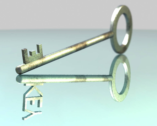 key in the form of a house - Foto, Imagen