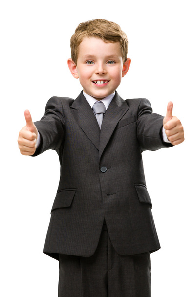 Little business man thumbs up - Foto, afbeelding