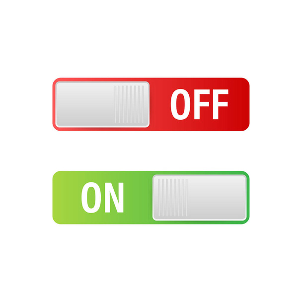 Flat icon On and Off Toggle switch button vector format. Vector stock illustration. - Vector, afbeelding