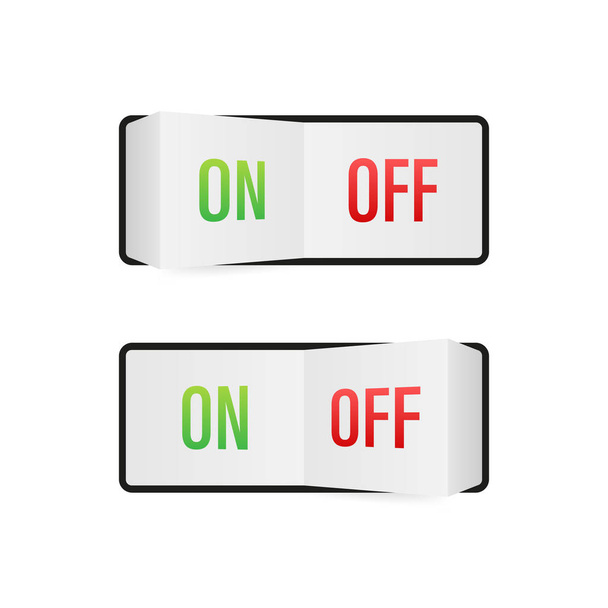 Ícone plano On e Off Alternar botão vetor formato. Ilustração do estoque vetorial. - Vetor, Imagem