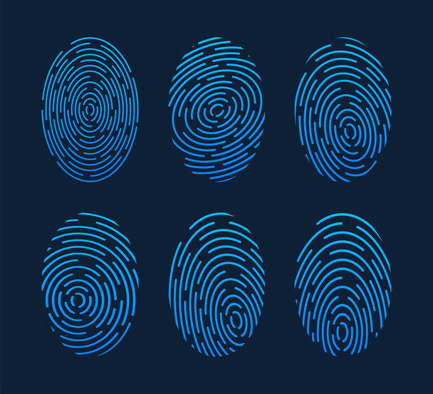 Fingerprint icon. Cyber security concept. Digital security authentication concept. Vector stock illustration. - Vector, Image