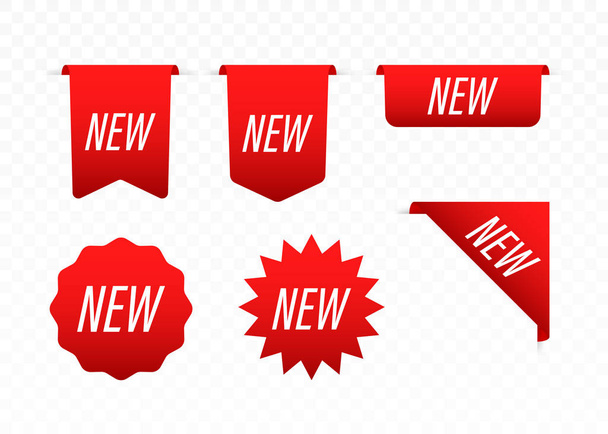 New labels. Stickers for New Arrival shop product tags. Vector stock illustration. - Vector, Image