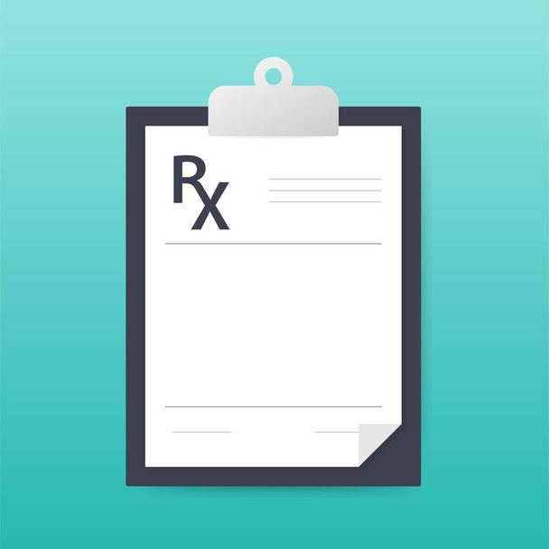 Formulario de prescripción Rx en blanco aislado sobre fondo blanco. Ilustración de stock vectorial
. - Vector, imagen