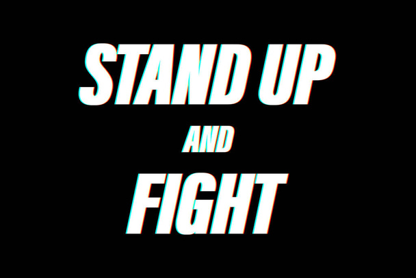 stand up lucha concepto negro fondo vector ilustración
 - Vector, imagen