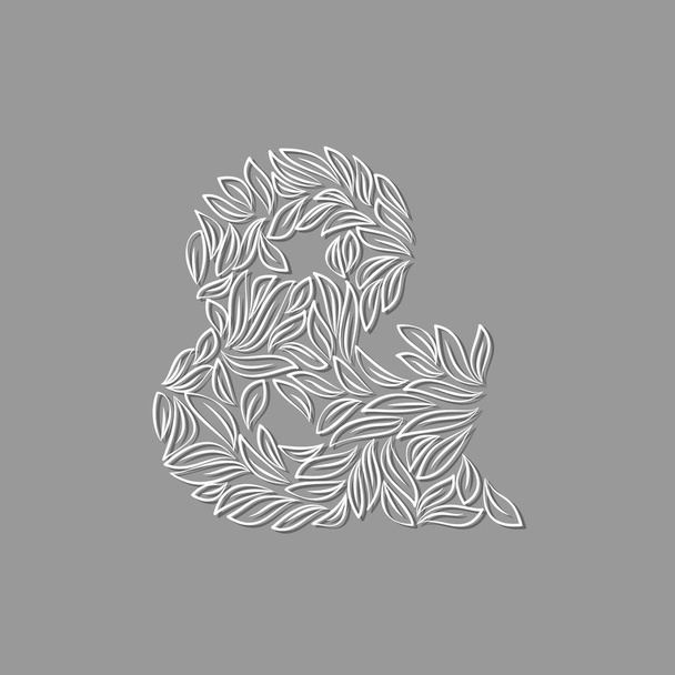 Ornamental paper ampersand on gray - Vektor, Bild