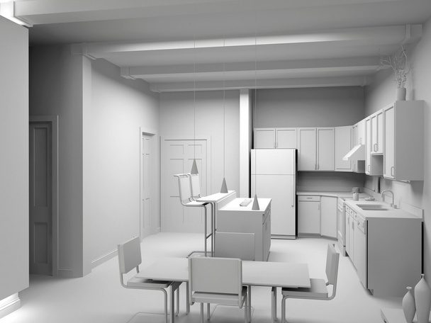 Blank modern kitchen - Photo, Image