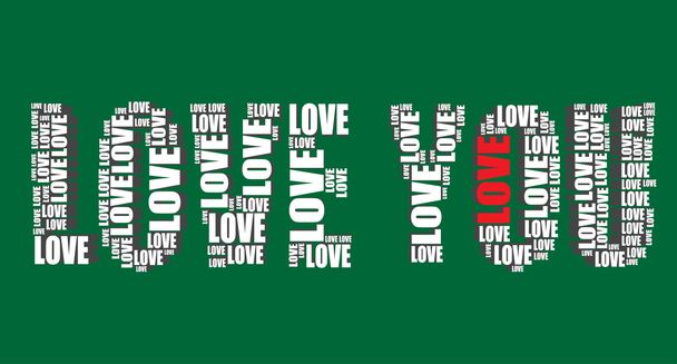 Love you typography 3d text word art vector love you illustration word cloud - Vettoriali, immagini