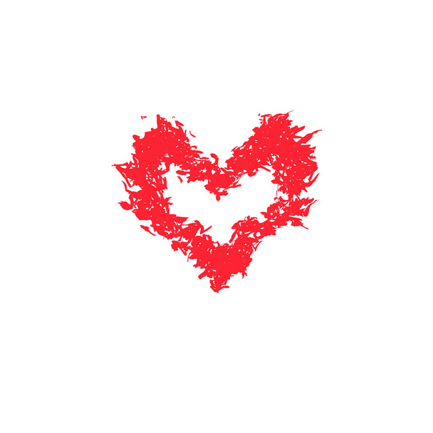 Grunge šablona rám gotické srdce. Blot namalované rámu srdce, inkoust postříkané textury a okraje šablony. Izolovaná ilustrace - vektor - Vektor, obrázek
