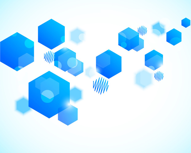 abstrakter Hintergrund mit blauen Sechsecken - Vektor, Bild