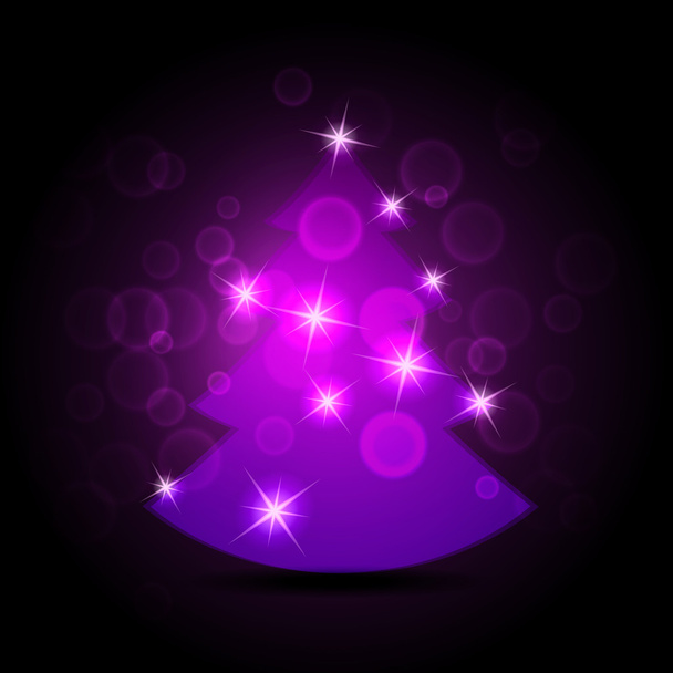 抽象的な紫色のクリスマス ツリー - ベクター画像