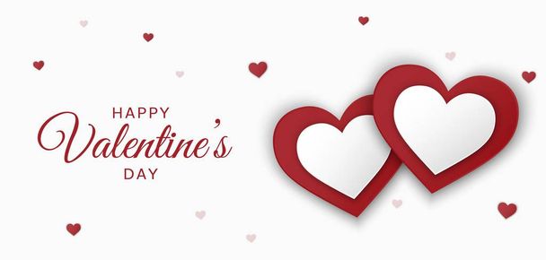 valentines day greeting card with hearts. love wish happy valentines day. - Vecteur, image