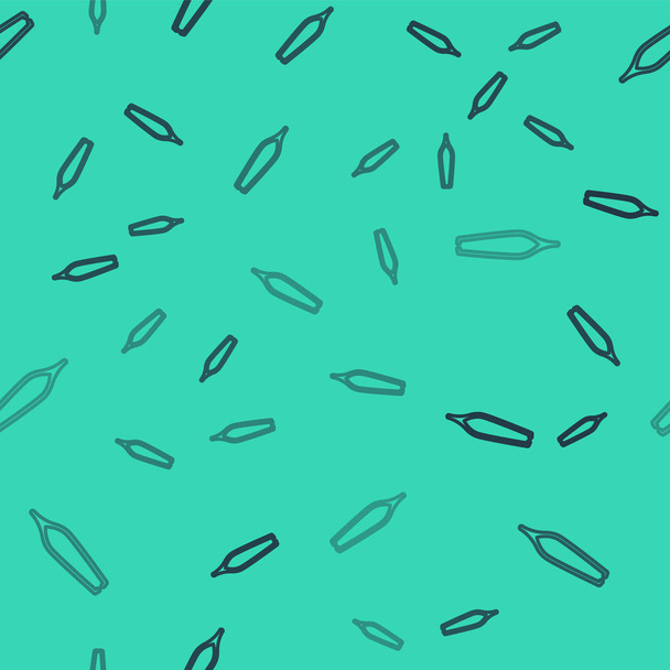 schwarze Linie Augenbrauenpinzette Symbol isoliert nahtlose Muster auf grünem Hintergrund. kosmetische Pinzette für eingewachsenes Haar. Vektorillustration - Vektor, Bild