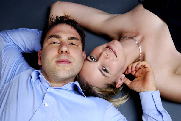 young couple in love on the bed - Foto, Bild