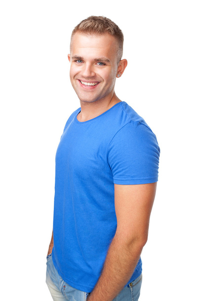Homme souriant isolé sur fond blanc
 - Photo, image