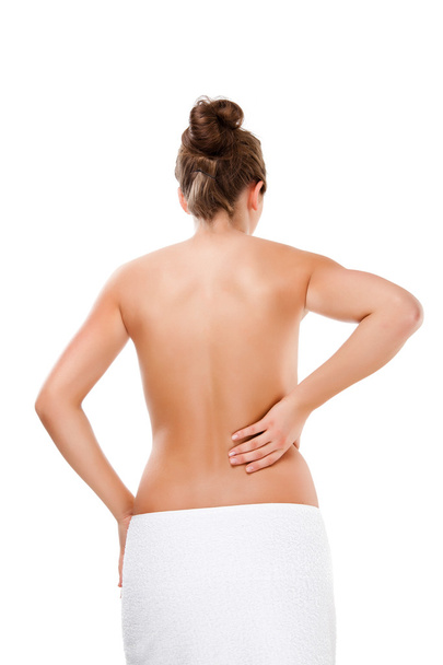 Woman massaging pain back - Photo, image