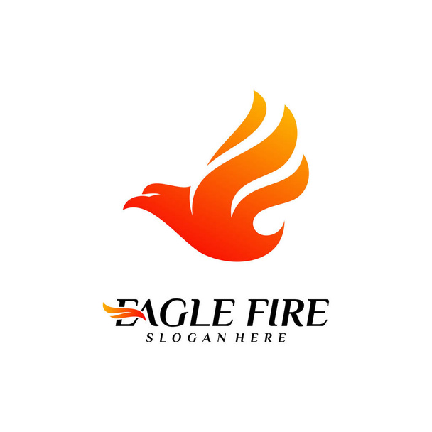 Phoenix Ateş Kuşu Logosu Tasarım Konsepti. Güvercin Kartalı Logo Şablon Vektörü. Simge Sembolü - Vektör, Görsel