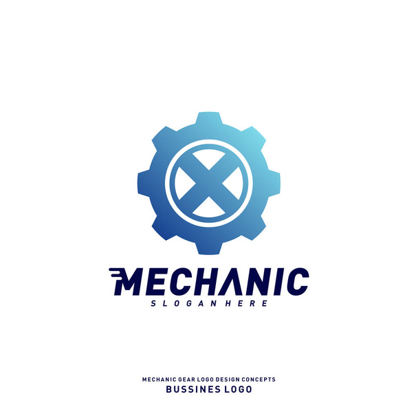 Zahnrad-Logo-Design-Konzepte. Mechanisch Getriebe Logo Template Vektor. Symbolbild - Vektor, Bild