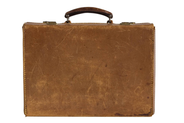 old suitcase isolated on white background - Φωτογραφία, εικόνα