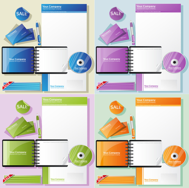 Corporate identity in different color variations - Vector, Image