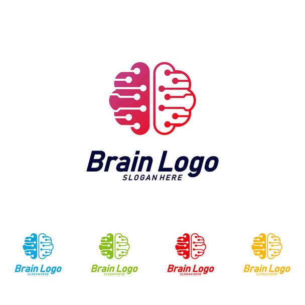 Tech Brain logo design vector, Mind Technology concept logo template, Icon Symbol - Vector, Image