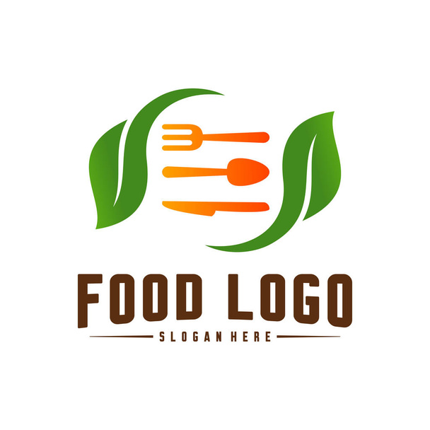 Healthy Food Logo Concept Template. Nature Food logo Vector. Icon Symbol. - Vector, Image
