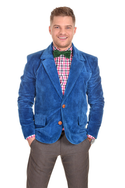 young man in a blue jacket - Фото, изображение