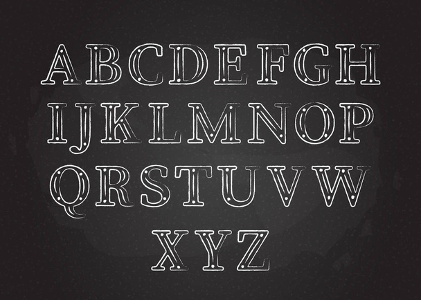 Chalk font ABC collection vector illustration - Vector, afbeelding